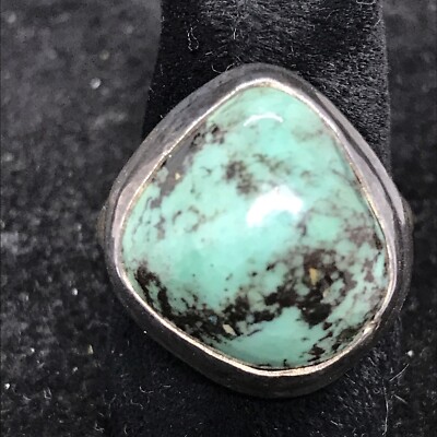 Vintage Native American 925 Sterling Silver Sgn OW? Turquoise Ring sz 7 ...