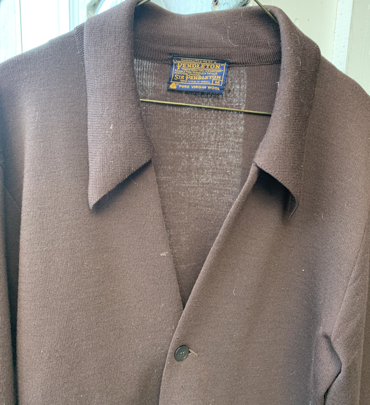 Pendleton Men’s Brown Virgin Wool 2 Button Collar… - image 3