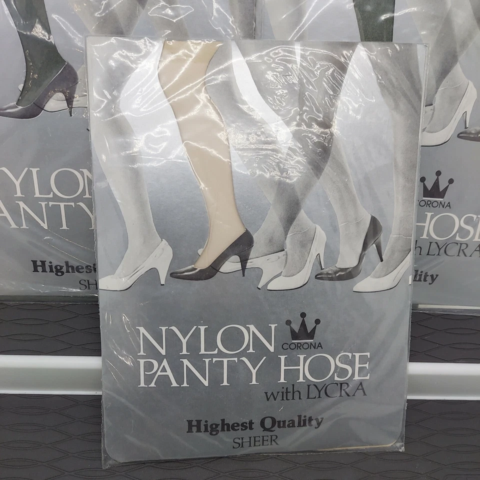 LOTE DE 5 VINTAGE Corona Transparente con Lycra COLORES Beige Blanco Gris TALLA ALTA Foto 2 de 4