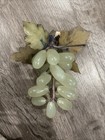 Chinese Carved Jade Grapes Stone MCM Vintage Fruit Art Decor 7” Republic China — photo 2