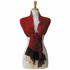 Red Cascade Silk Scarf