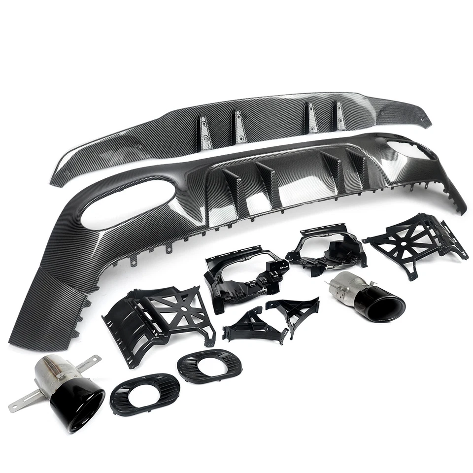 A35 Style Rear Bumper Diffuser For 2018+ Mercedes W177 A180 A250 200 Carbon Look Foto 3 de 4