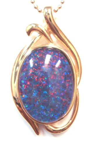 Opal Size 18x13 mm  Australian Opal Pendant 925 Solid Sterling Silver With Box  - Photo 1/4