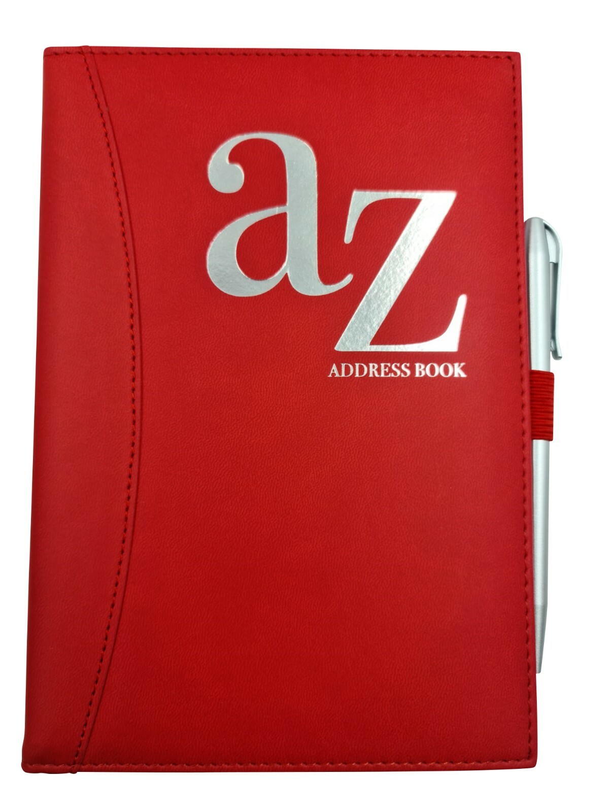 Telephone Address Book A-Z Index Hard Back Cover & Pen A5 Address Book RED