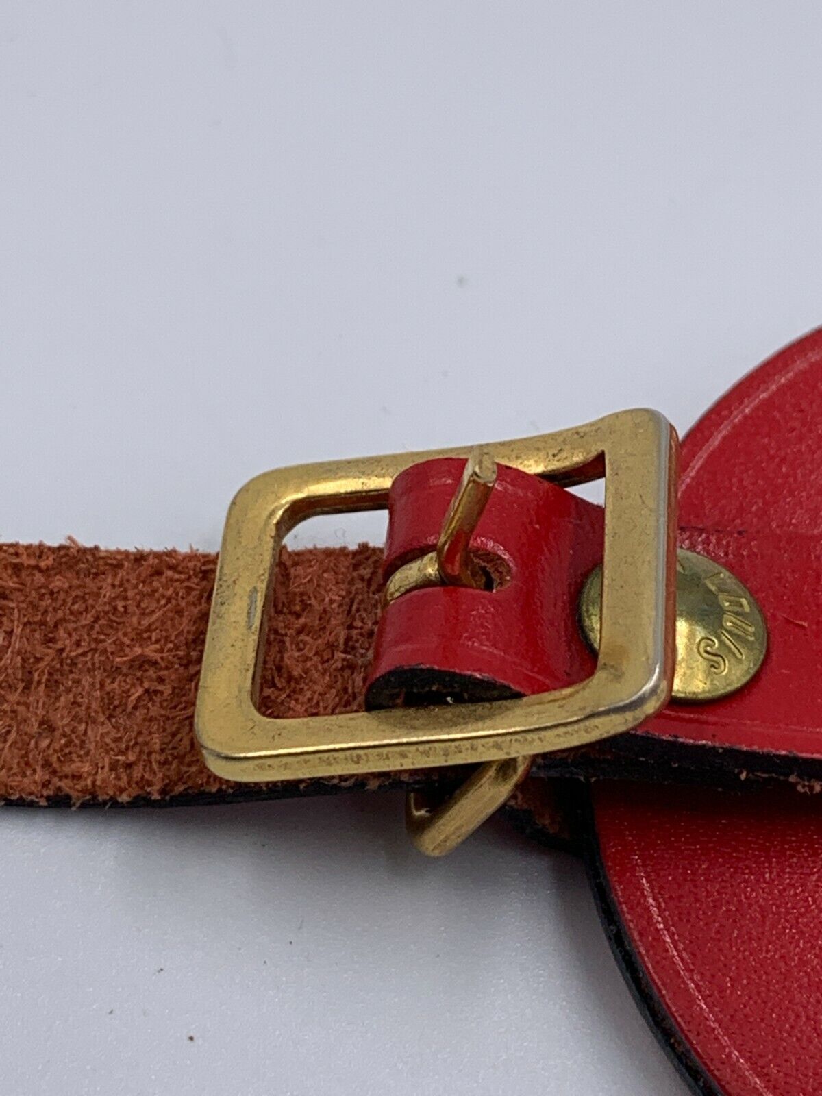 Authentic Louis Vuitton Luggage Tag Name tag Red unstamped