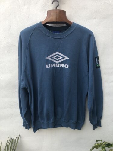 Vintage Umbro Pro Training Sweatshirt Men’s L Teal 90s Football Terraces Oasis