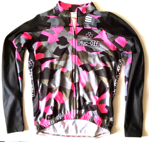 SPORTFUL MUC-OFF Ws Lg Thermal Bike Cycling Jersey FULL Zip Pink Camo NWOT ITALY