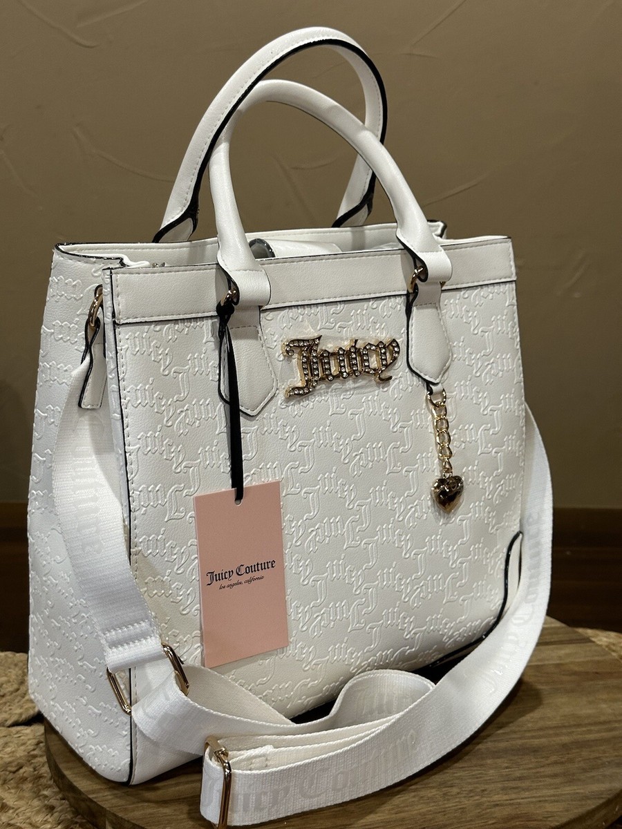 Leather Tote White Juicy Couture Bag Juicy Couture Change Of Heart