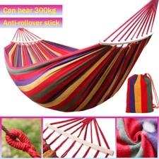 2 Person Double Camping Hammock Chair Bed Outdoor Hanging Swing Sleeping Garden