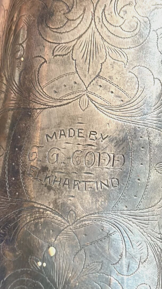 1903 CG Conn Trombone SN76726  Silver Plate W/ Original Leather Case - Image 2 of 4