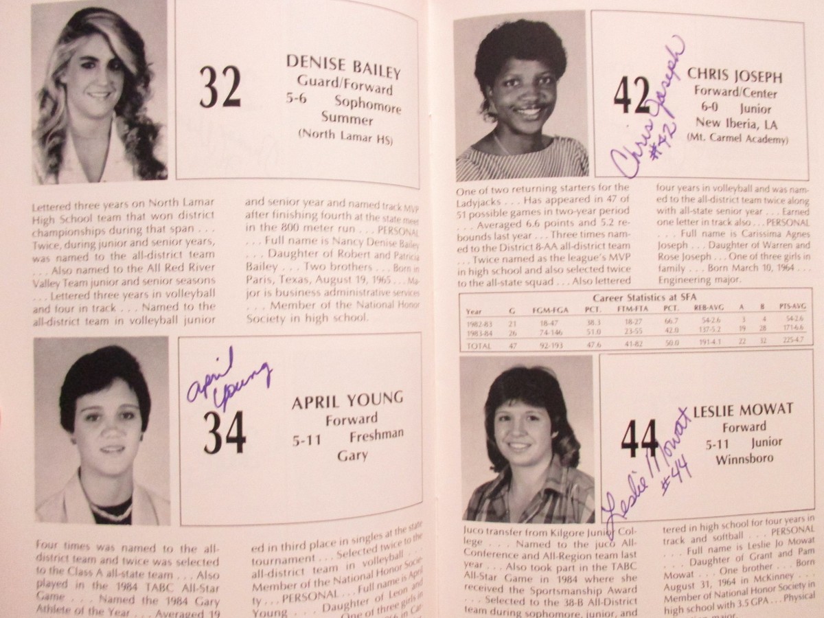 1984 Stephen Austin Women Basketball Guide(15 Sign/DON WILHELM