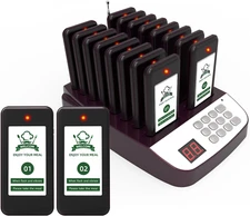Restaurant Pager System,16 Restaurant Pagers,Wireless Calling System for Restaur