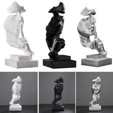 Resin Silence is Gold Abstract Thinker Sculpture Ornament Statue Figurine Decor