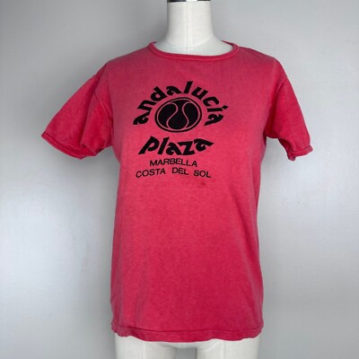 Vintage 1970s Andalucia Plaza Marbella Costa del Sol Spain Souvenir T-Shirt 70s