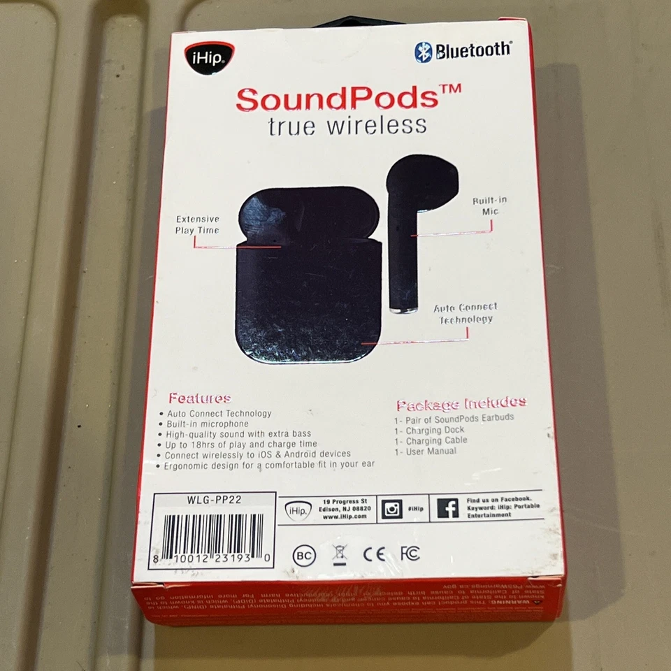 iHip SoundPODS True Wireless Magnetic Earbuds & Case Fast Free Shipping - Image 2 of 2