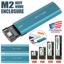 M2 SSD Case NGFF NVMe Enclosure M.2 to USB Type C 3.2 SATA Hard Drive Adapte NEW