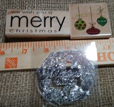 Rubber wood mounted stamps, Christmas, Ornaments