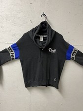 Victoria  s Secret Pink Dark Gray  Blue Cowl Neck Pullover Sweatshirt