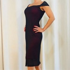 RHAPSODY. Vintage Midi Dress Layered TieredMesh. Medium