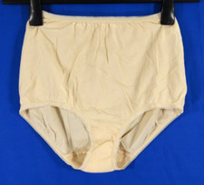 Vintage UNDERSCORE Soft Thin BEIGE COTTON KNIT Granny Panties BRIEFS sz 5