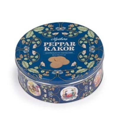 Nyakers Pepparkakor, Swedish Gingersnap Cookies, 14.11oz (Blue Tin)