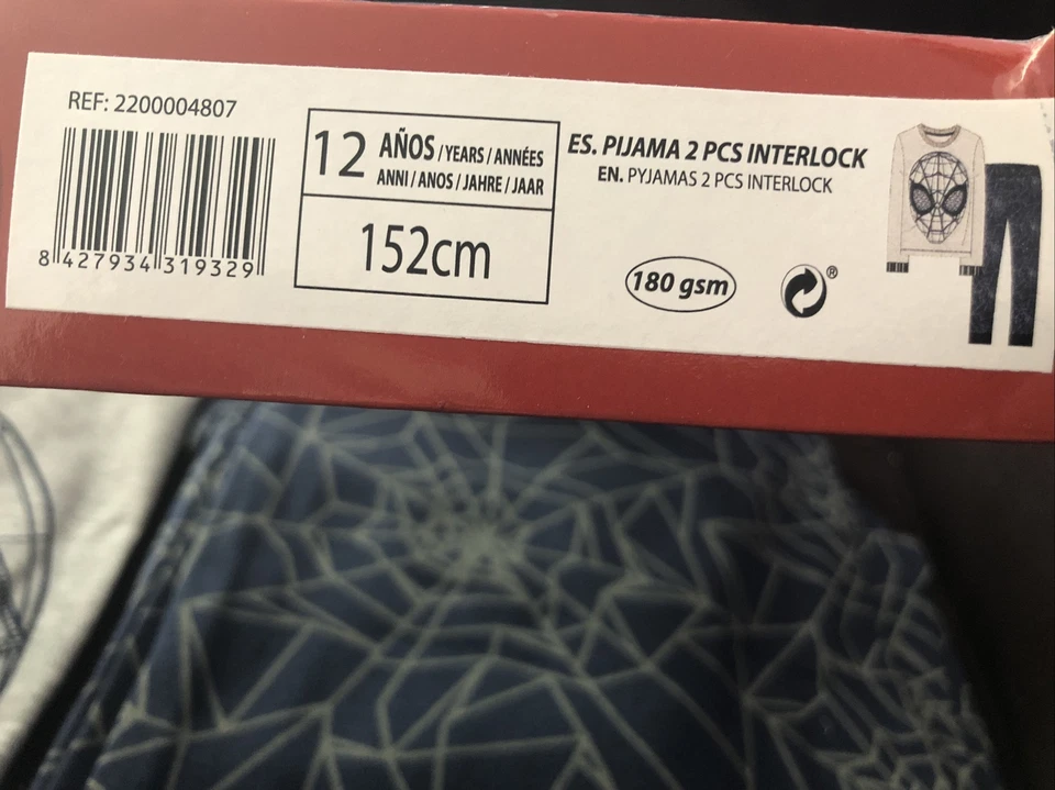 Pijama Marvel Spiderman Niños 2 Piezas 12 Años Foto 4 de 4