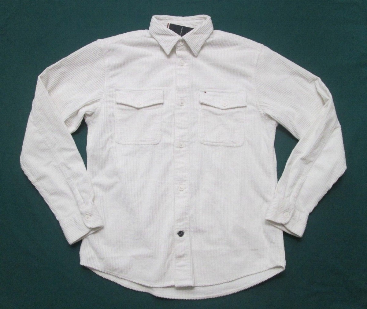 TOMMY HILFIGER Men's Ivory White Corduroy Overshirt MW28347 | eBay