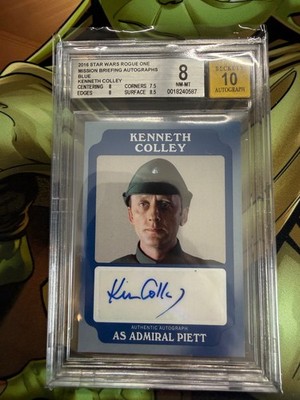 2016 Star Wars Rogue One Mission Briefing Autographs Kenneth Colley 01/25 Piett