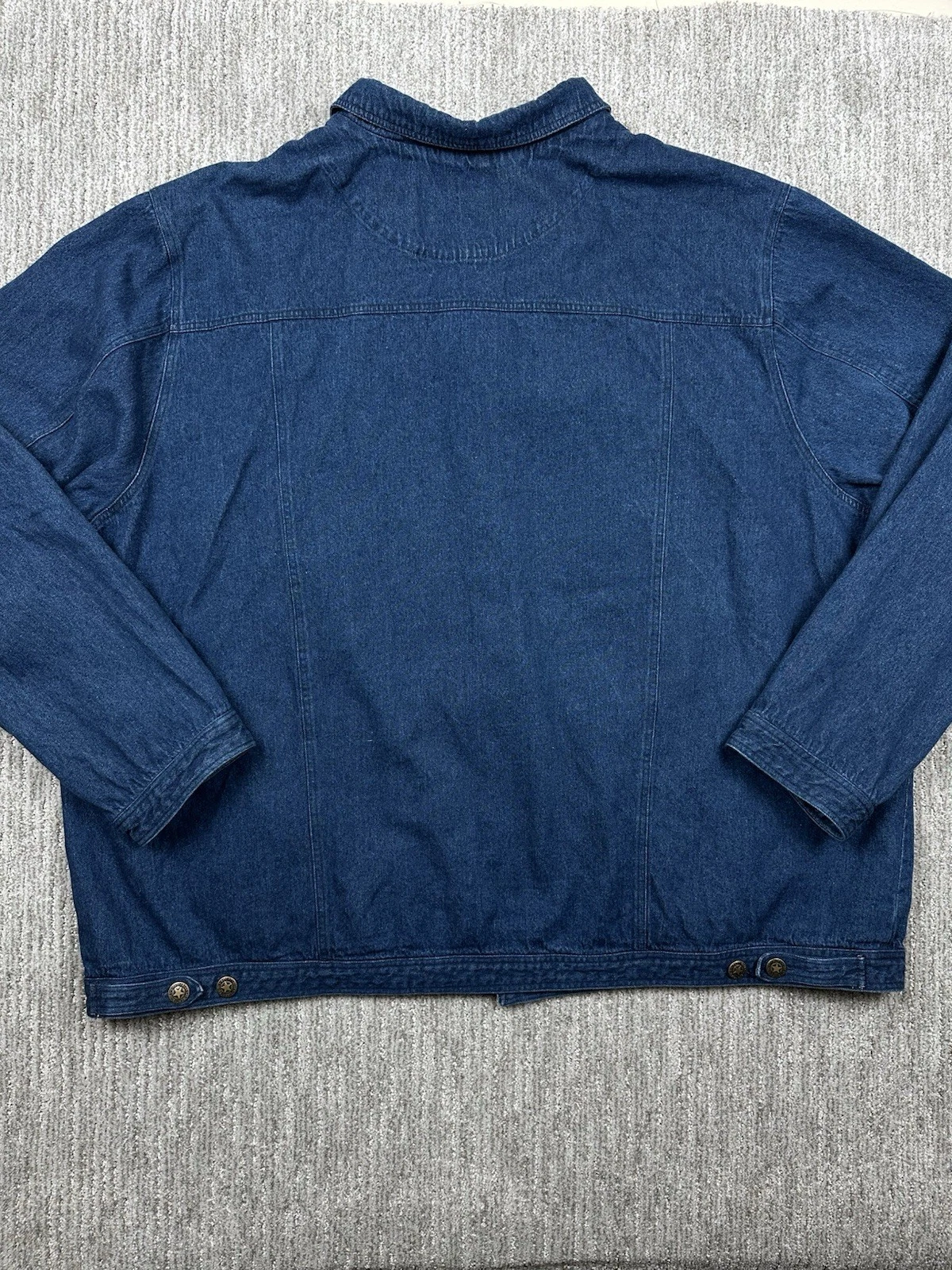 Liberty Blues Denim Jacket Mens 5XLT Blue Stretch Denim Dark Wash biker trucker image 2