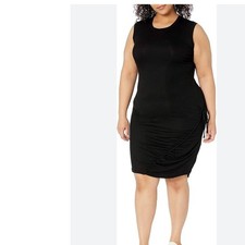 Sugarlips Black Ruched Side Sleeveless Jersey Mini Dress S sexy lightweight