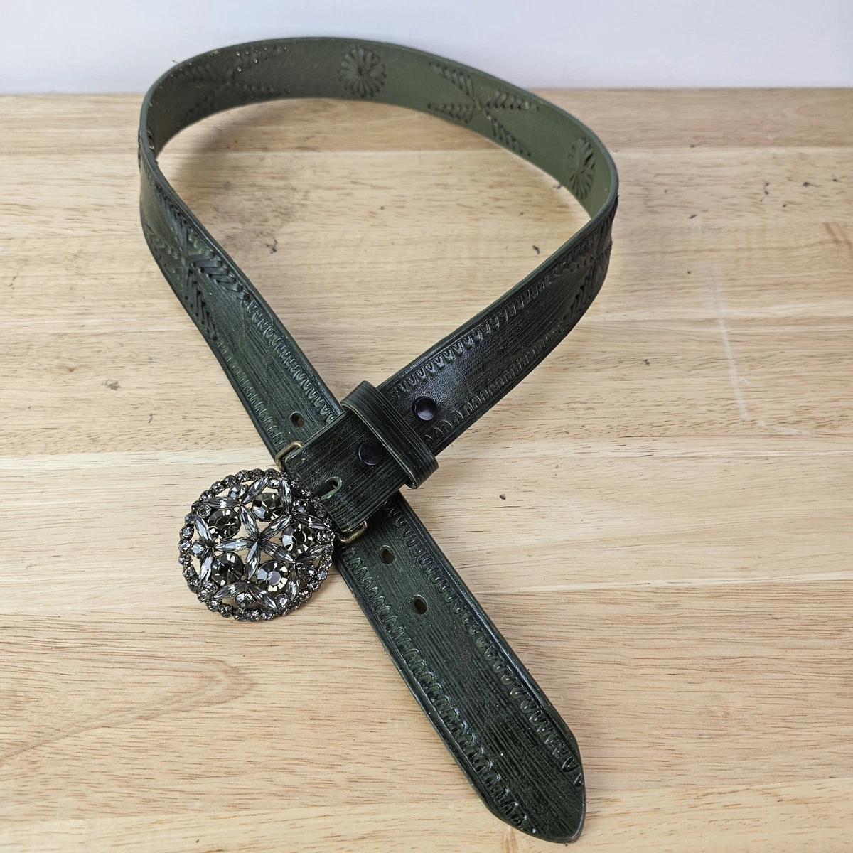 B-Low The Belt Jeweled Bucked Leather Belt BRI BRI LEATHER BELT | B-low The Belt main image 2