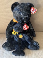 "RARE" Ty Beanie Buddy & Beanie Baby Haunt the Halloween Bear Lot - MWMTS