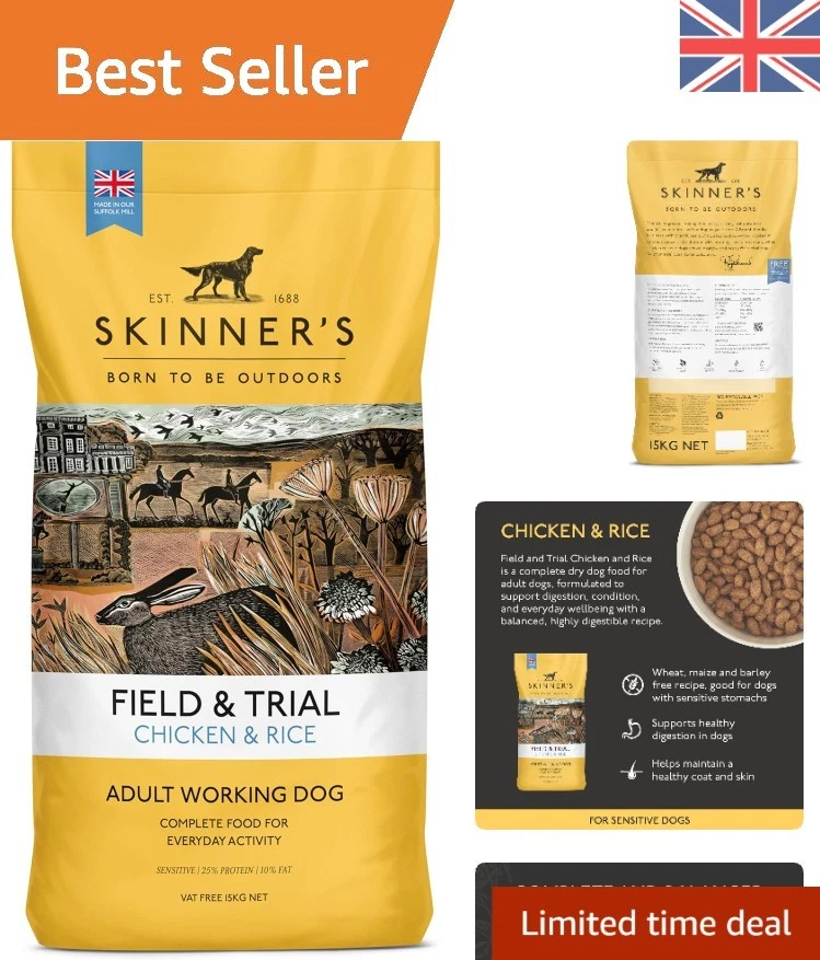 Skinner’s Field & Trial Chicken & Rice – Complete Dry Adult Dog Food, Sensiti...