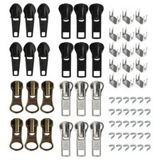 24 Pcs 5 7 Zipper Sliders Replacement Pull Repair Silver Bronze Black