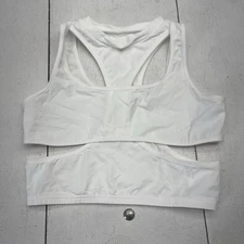White Cutout Crop Active Sports Bra Tank Top Women's Size XL