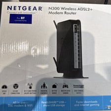 Netgear N300 Wireless Modem Router ADSL2+ Built-In DGN2200 Black