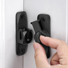 2 Packs Matte Black 90/180 Degree Barn Door Latches, Zinc Alloy Right Angle Gate