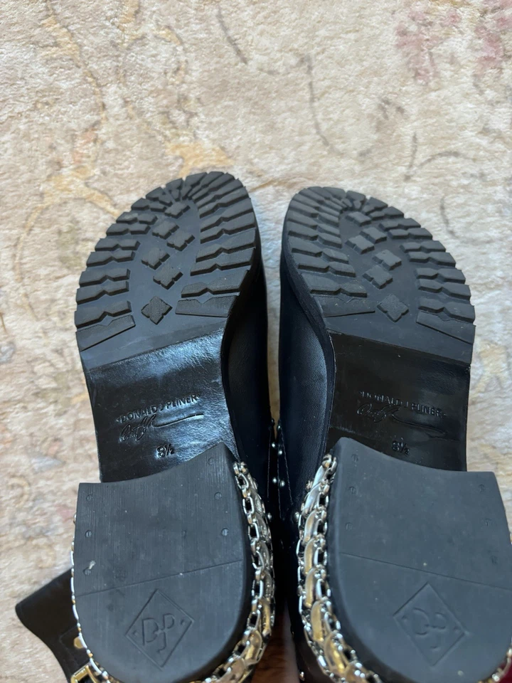 Botas de Moto Mac Usadas en Excelente Condición de Cuero Negro Tachonado DONALD J PLINER Talla 8.5 M Foto 4 de 4