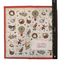 Twelve 12 Days of Christmas Paper LUNCH Napkins for Oyster Shell Decoupage 5 Pc