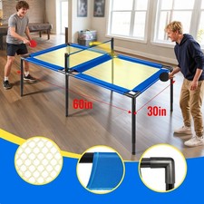 Trampoline Foldable Ping Pong Table Tennis Table for Indoor Outdoor Game W/ Bag