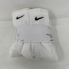 Nike Everyday Cushioned Crew Socks 6-Pair White Kids Medium SX6910-100