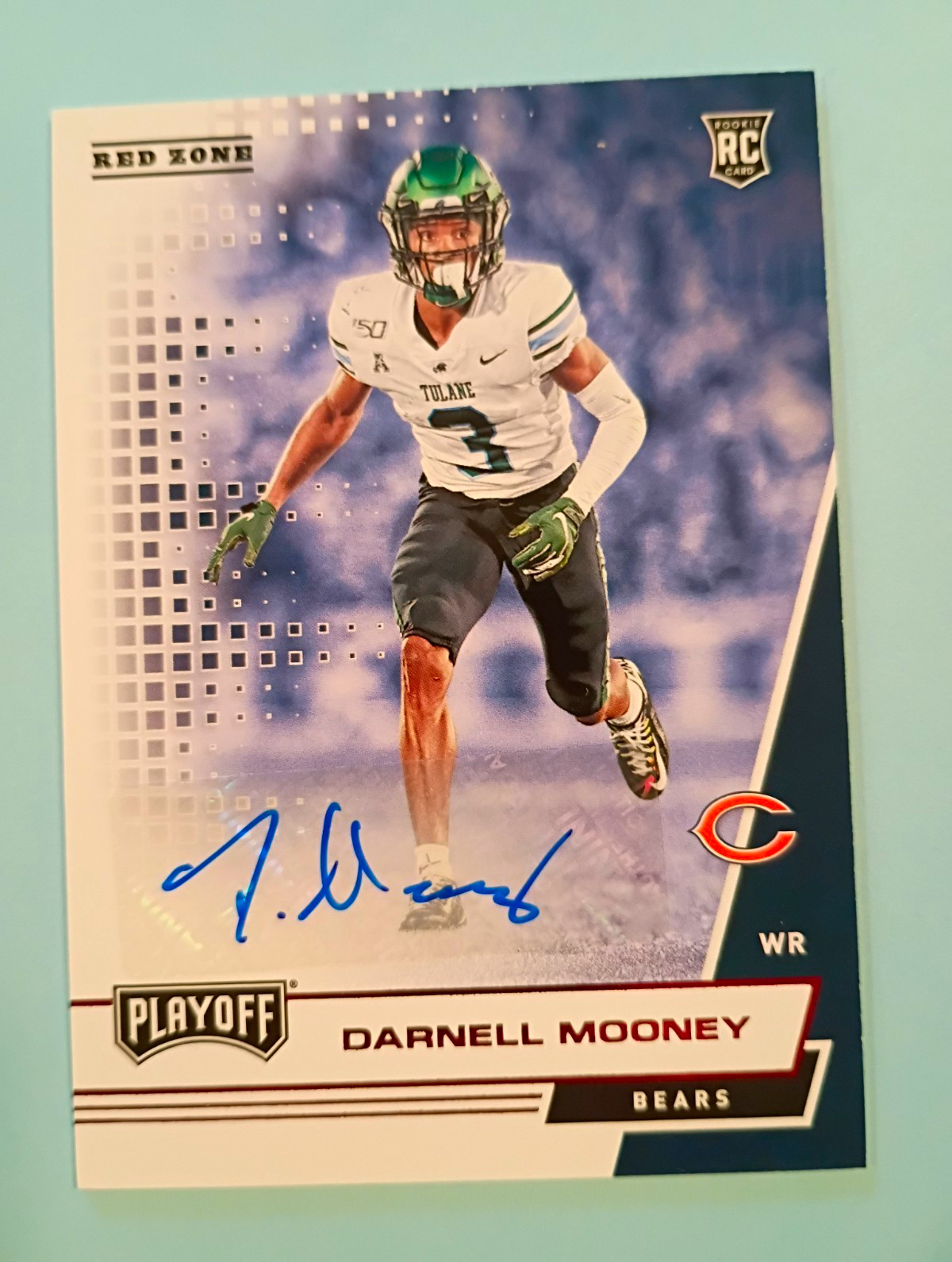 Panini 2020 Playoff Rookies Darnell Mooney Rookie Auto Red Zone #249 Bears