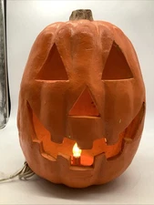 1998 The Paper Magic Group Halloween Jack O Lantern Light Up Pumpkin 15"