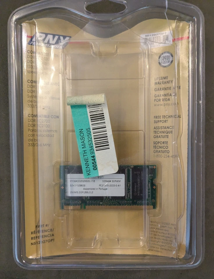 * PNY PC2700 512MB Optima Memory Computer Desktop DDR333 DIMM - Image 2 of 2