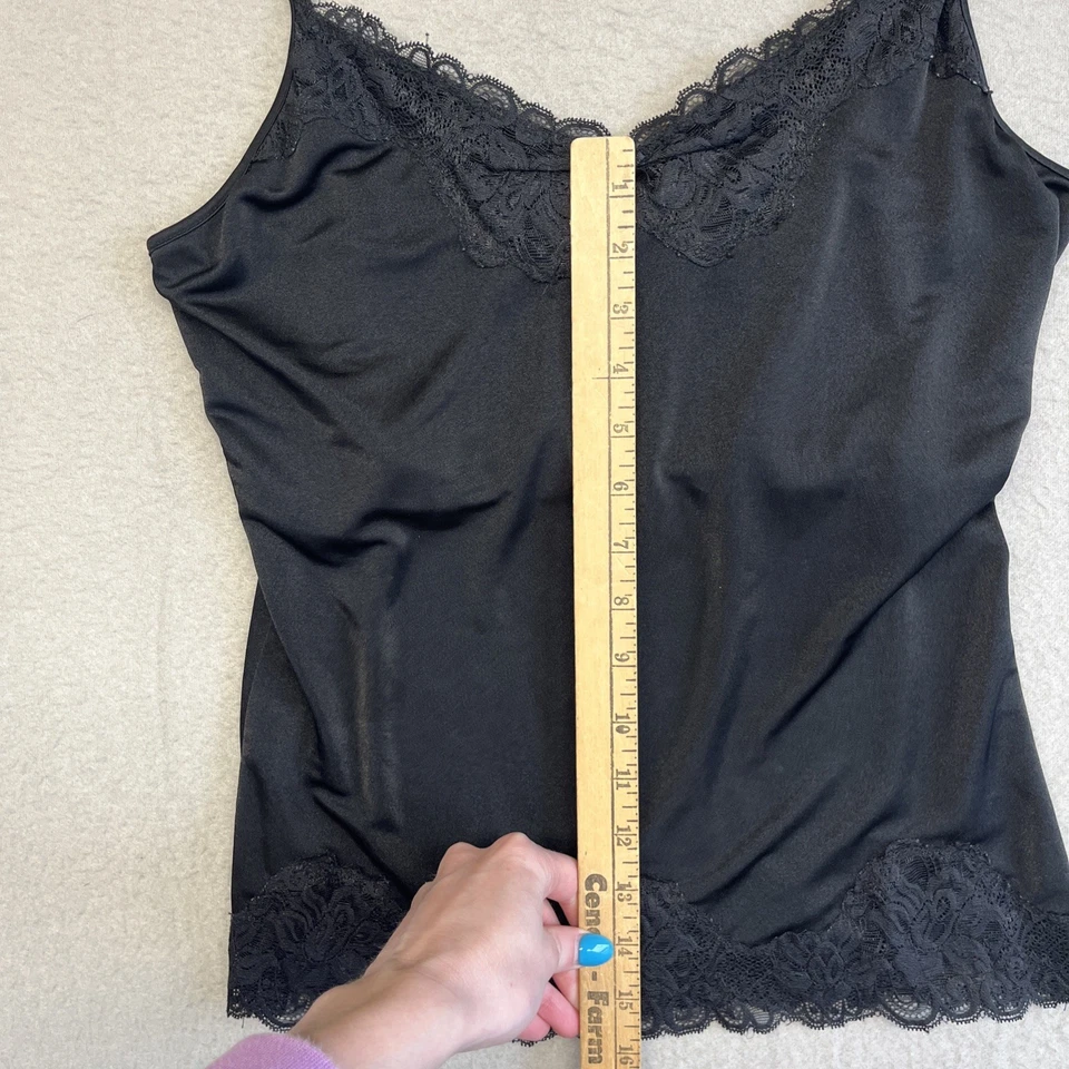 Ограниченный Y2K черный кружевной Майка женский размер XL Babydoll Cami - Изображение 3 из 4