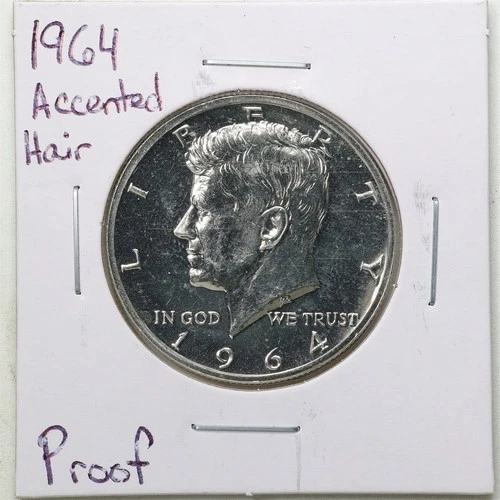 1964 Accented Hair 50C Proof Kennedy Half Dollar #6479