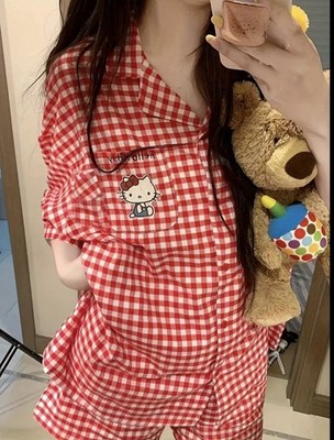 [Sanrio] Hello Kitty2025 New Home Clothing Women Summer Short-sleeved Shorts