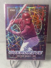 2021 Panini Chronicles Javier Baez Overdrive Purple Velocity #1 Chicago Cubs
