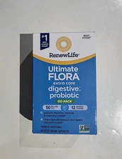 ReNew Life Ultimate Flora Extra Care Digestive Probiotic Go Pack -60ct- Exp 3/27