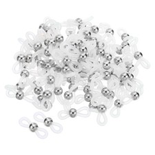 100pc Eyeglass Connector Adjustable Anti Slip Strap Holder End Loop White Silver